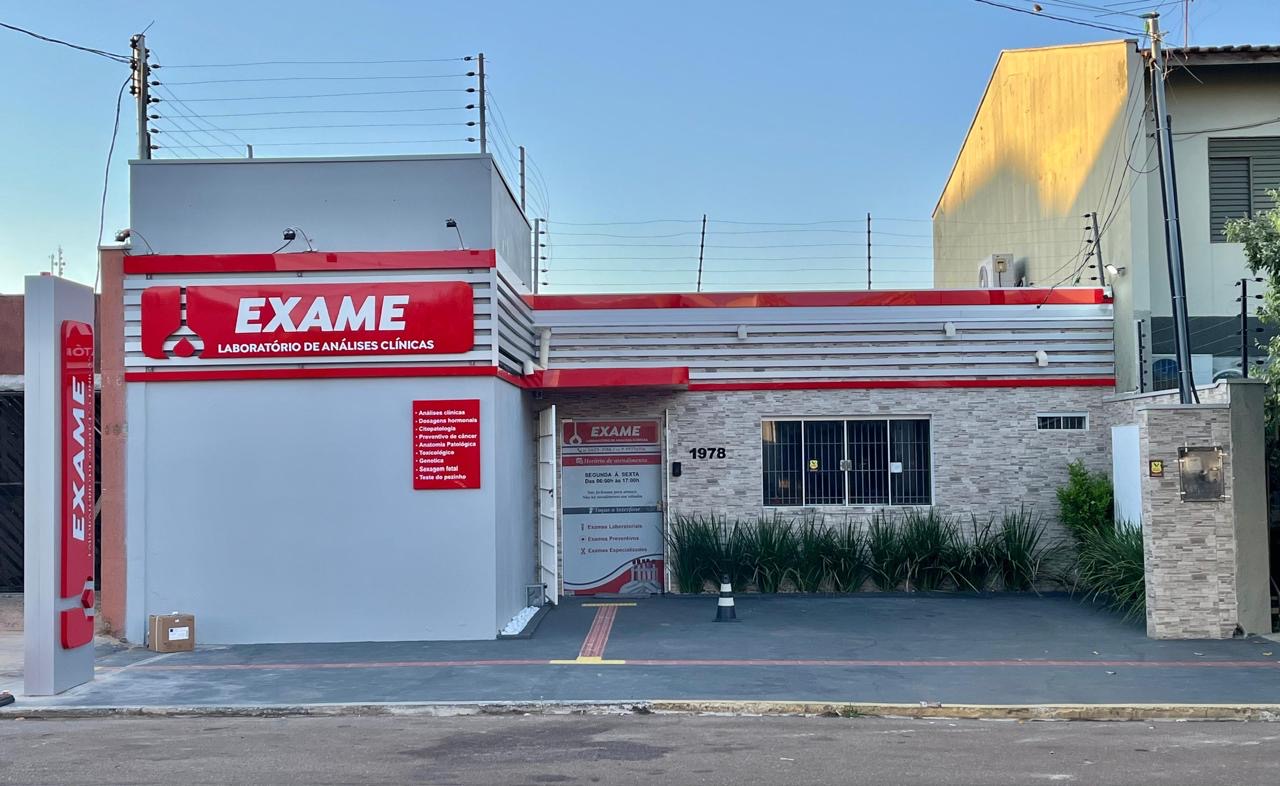 Fachada do Laboratório Exame em Rondonópolis